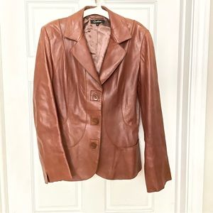 Cortina Caramel Brown Leather Fully Lined Jacket S